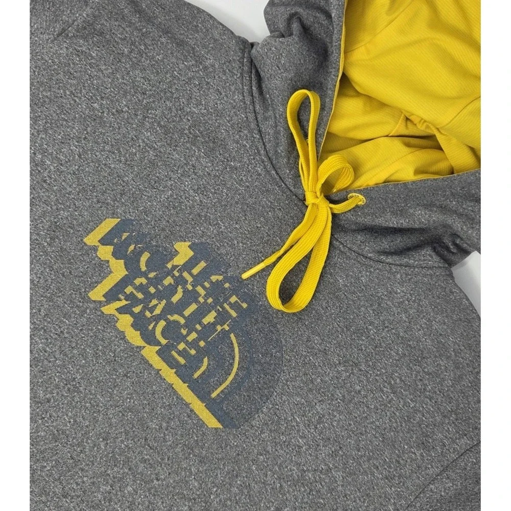 The North Face Hoodie Mens XL Pullover Hooded Sweatshirt‎ Gray Yellow Outdoors